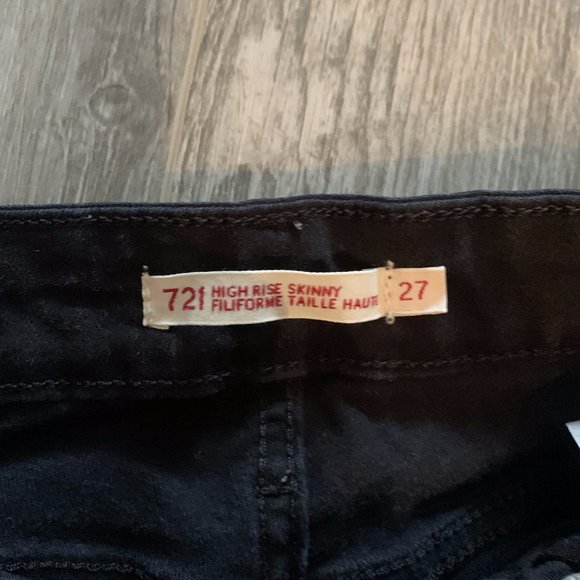Levis Black High Waisted Skinny Jeans - Size 27 - Picture 3 of 3